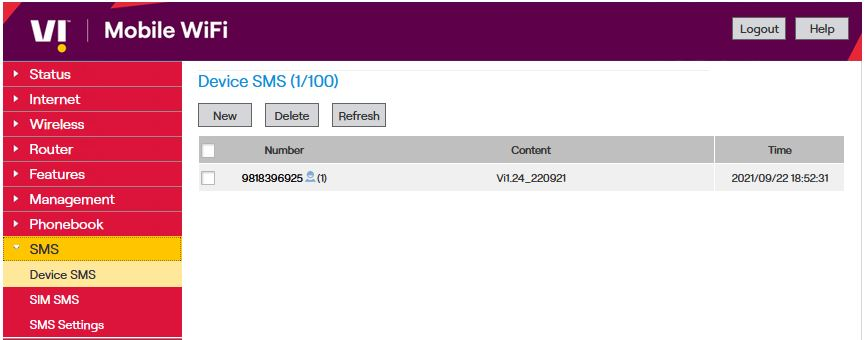 Mobile WiFi device portal
