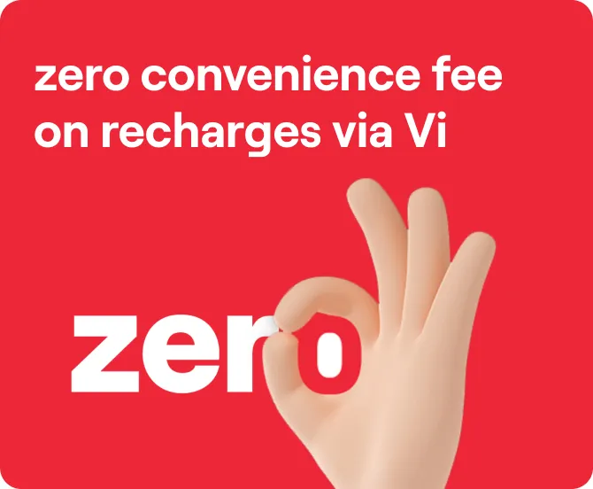 Zero Convenience Fee on Recharges via Vi