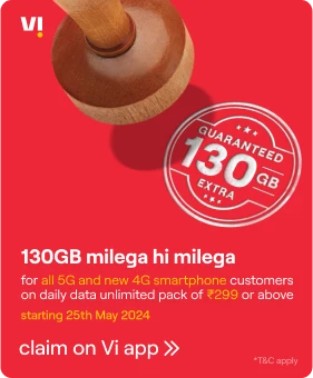 Vi Guarantee 130 GB Free Data