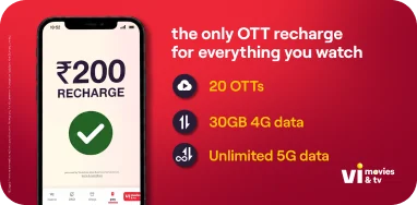 Save More on OTT Subscription with the New ₹200 Vi Movies & TV App Add-On Recharge Pack