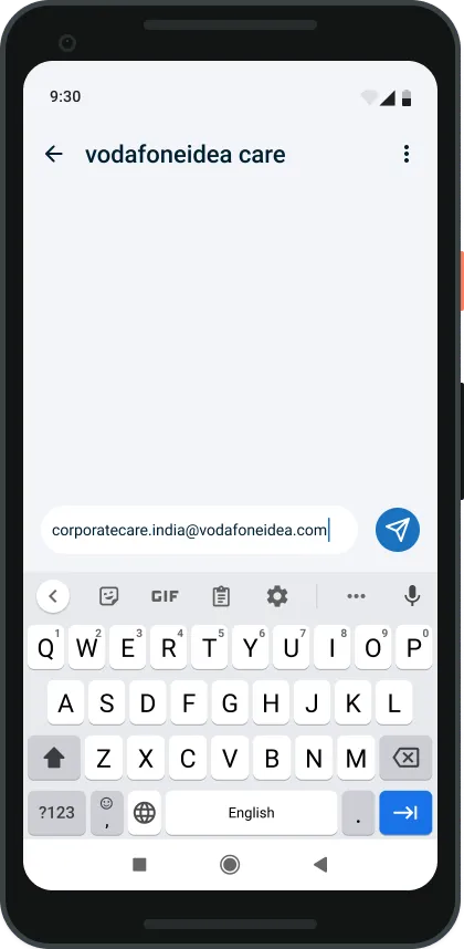 eSIM support graphic from Vodafone Idea featuring a person holding a phone with an eSIM icon